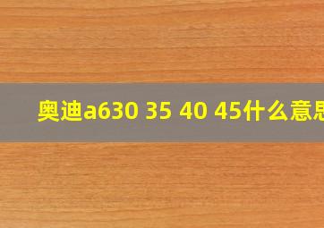 奥迪a630 35 40 45什么意思